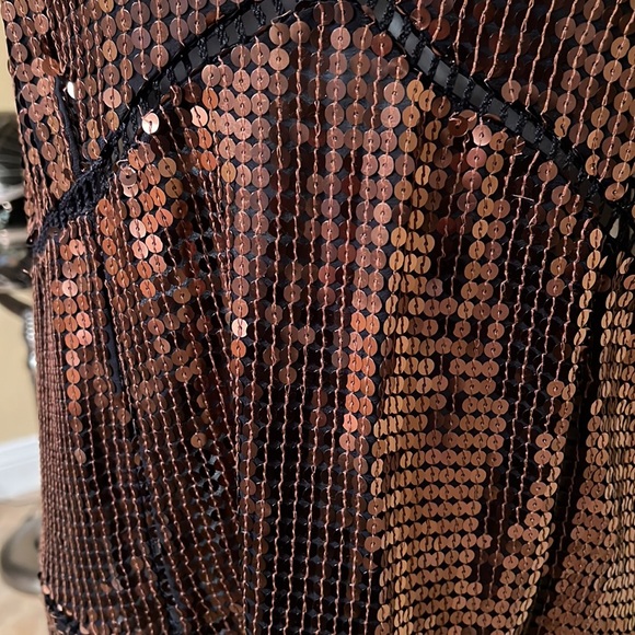 Copper colored sequins top - Picture 2 of 4